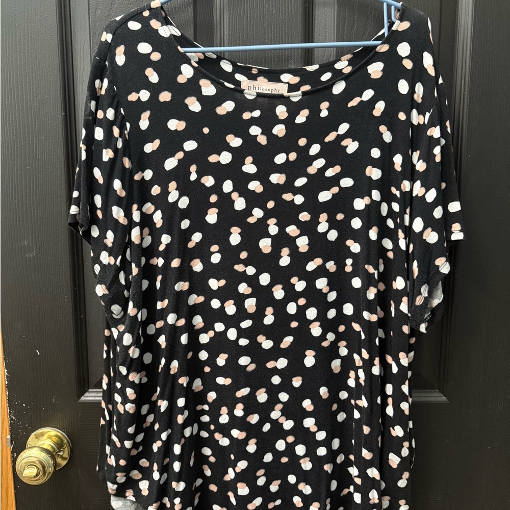 NWOT Plus Size (3X) Black Polka Dot Top
